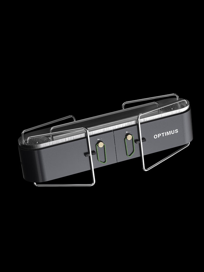 Optimus Gemini II two-burner stove, bottom view product render