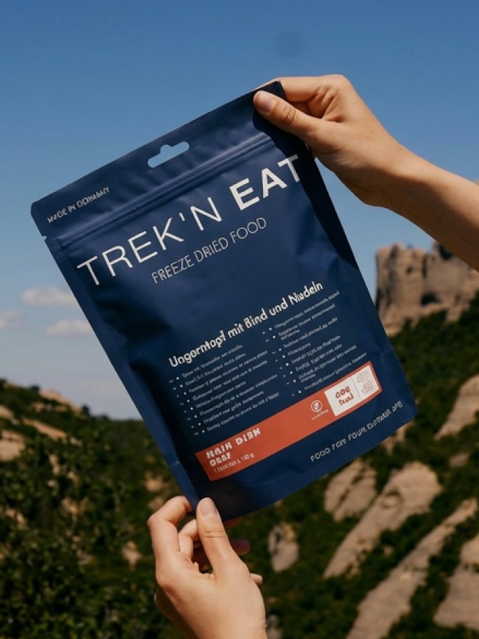 Trek 'n Eat freeze-dried meal ready to eat in an outdoor environment